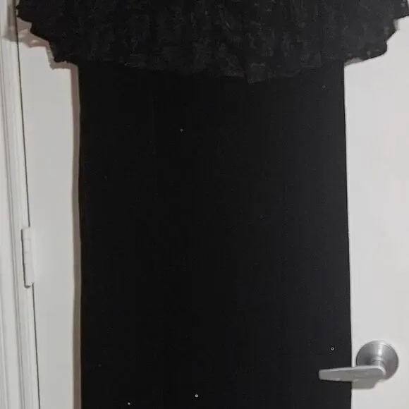 Unbranded long‎ black sparkly velvet - Picture 5 of 5